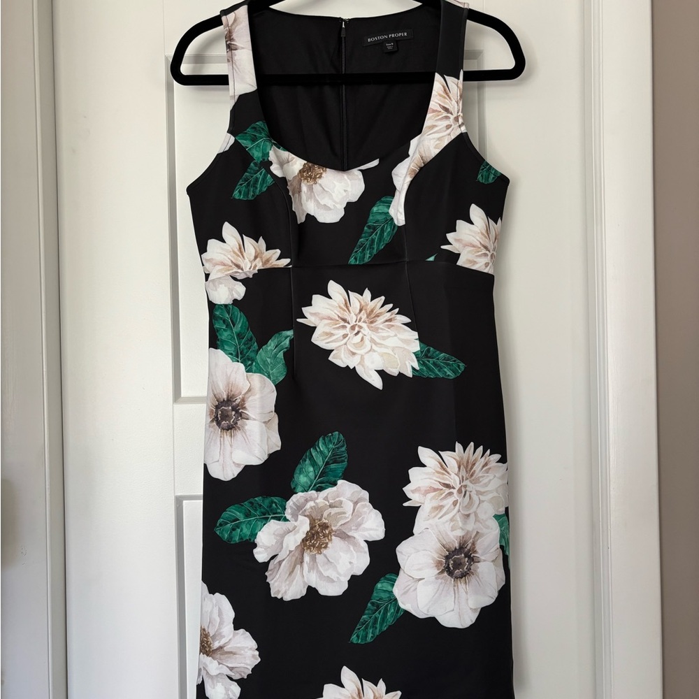 Black Floral Dress by Boston Proper